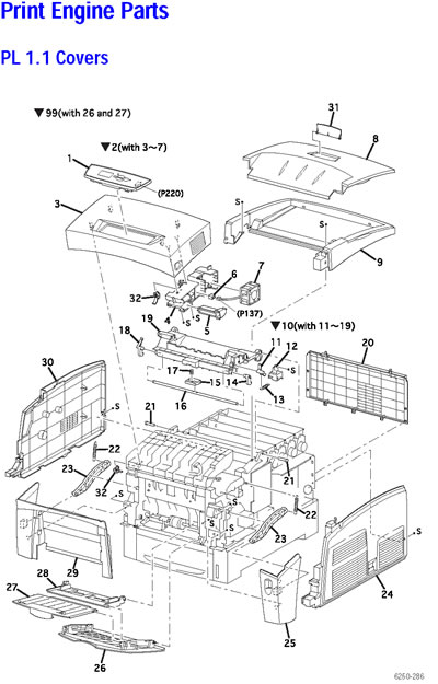 Xerox Phaser 6250 Parts List/Diagrams